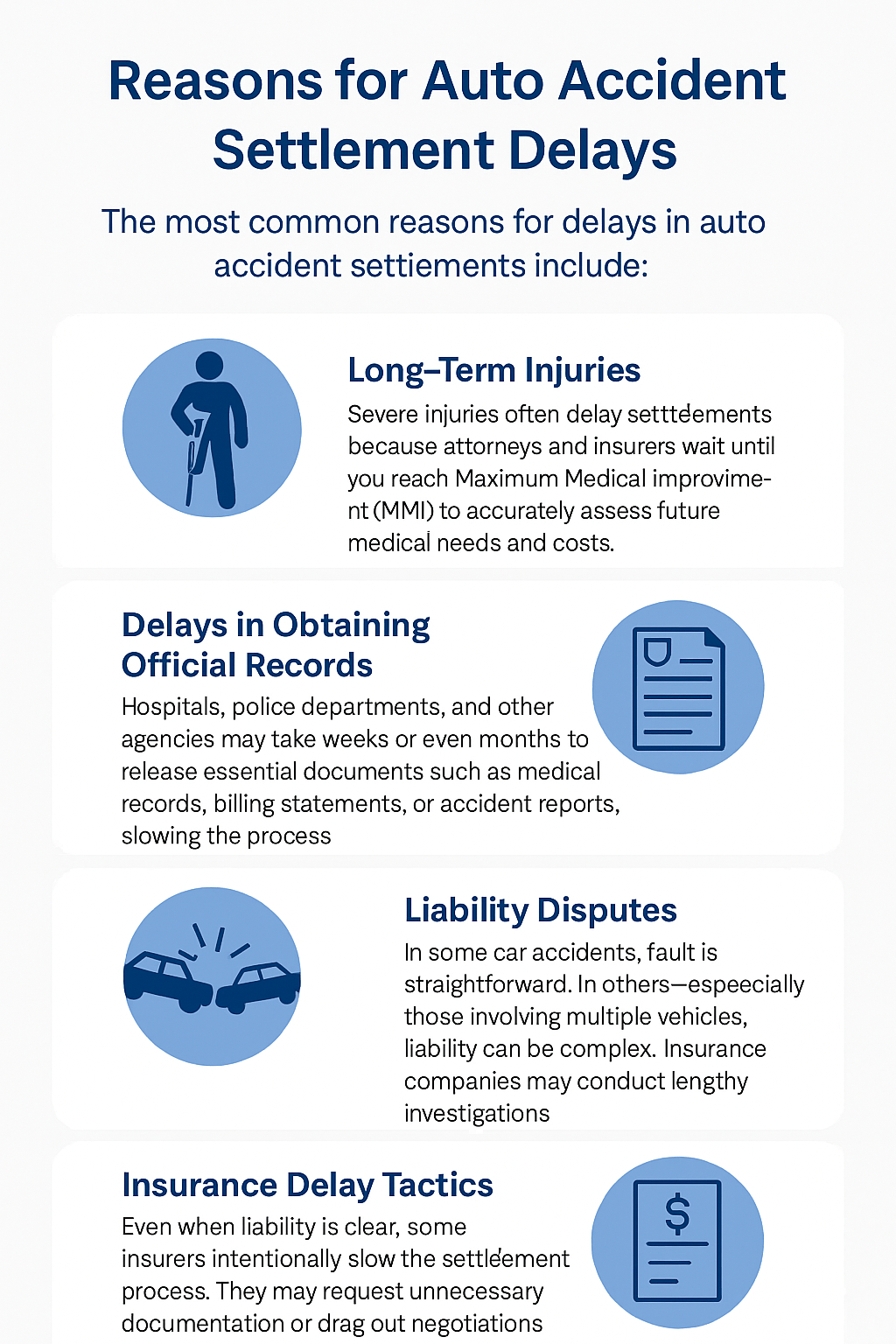 Reasons for Auto Accident Settlement Delays 