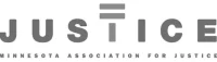 The logo of the Minnesota Association for Justice in greyscale